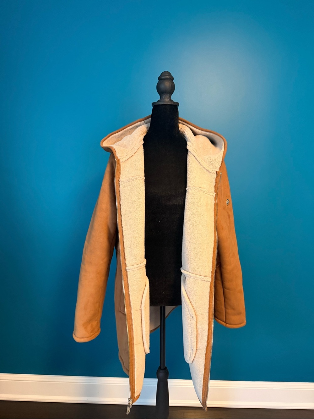 Michael Kors Tan Shearling-Lined Trench Coat